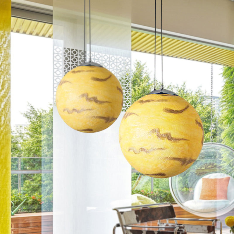 Pendant Lamp for Bedroom, Modern Globe Shade Ceiling Light Fixture in Chrome for Kids