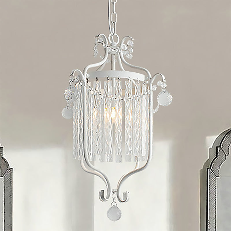 Modernismo 1 Luz de techo colgante de luz Black/White Bird Cage Pendse Lighture con sombra de cristal