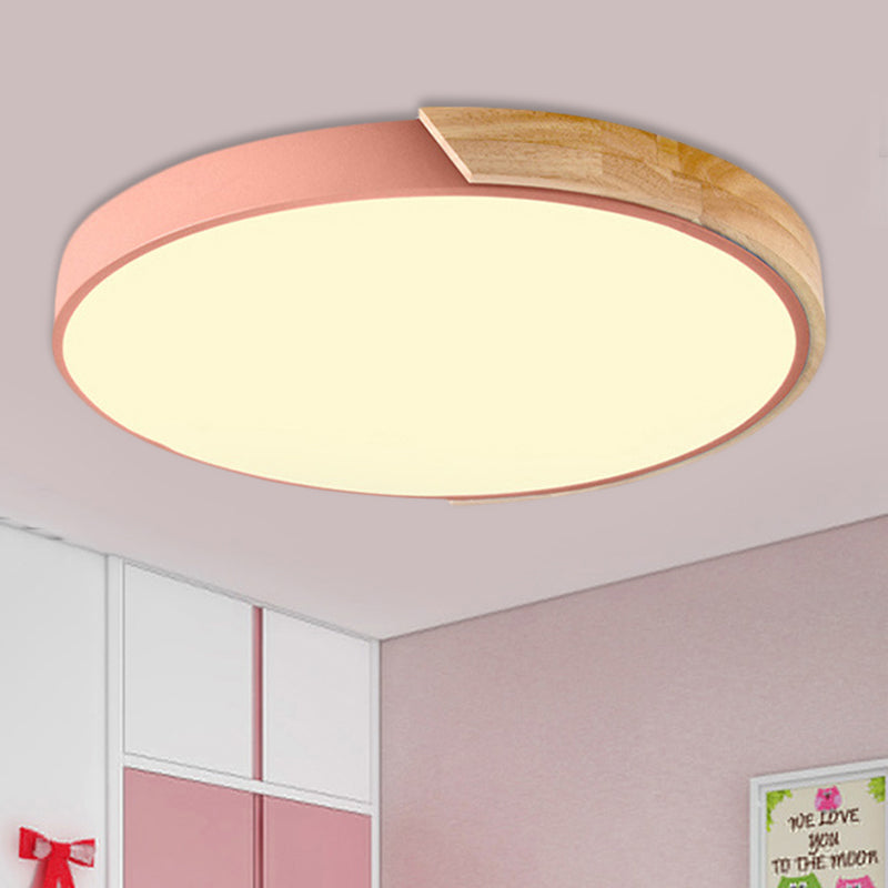 Macaron Loft Circle Flush Ceiling Light Acrylic LED Ceiling Lamp for Kindergarten