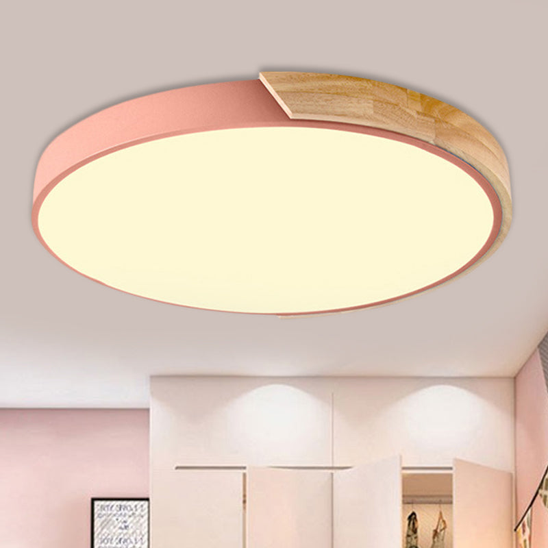Macaron Loft Circle Plafonnier LED en acrylique pour la maternelle