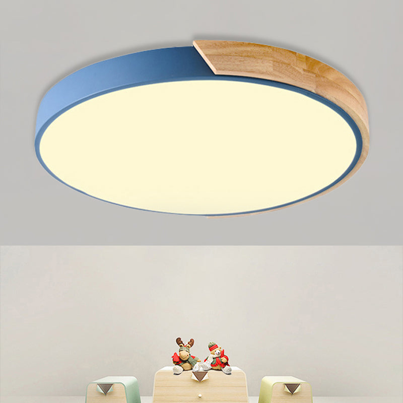 Macaron Loft Circle Plafonnier LED en acrylique pour la maternelle