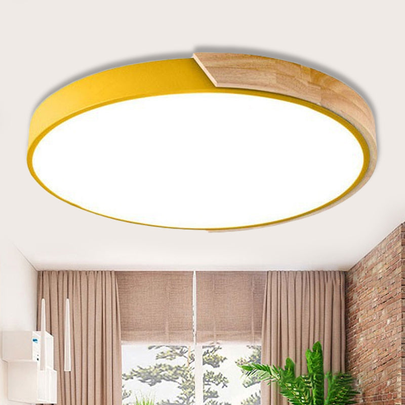 Macaron Loft Circle Plafonnier LED en acrylique pour la maternelle