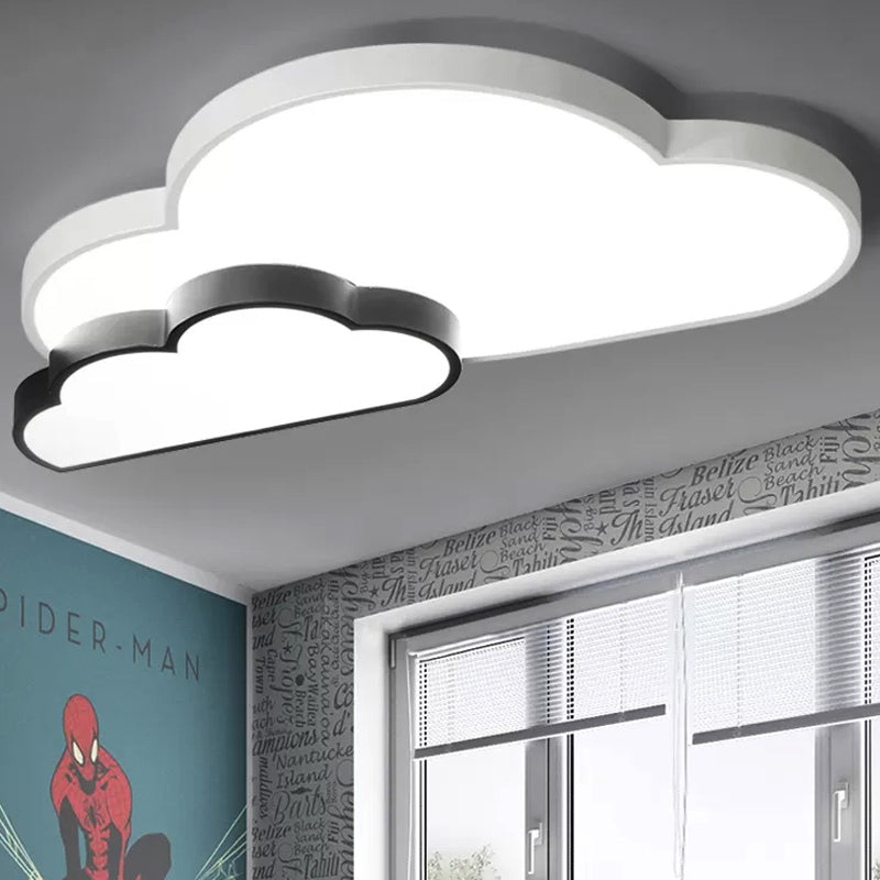 Kids White Flush Mount Light Sky Ver lámpara de techo acrílico para dormitorio infantil