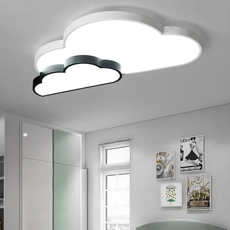 Kids White Flush Mount Light Sky Ver lámpara de techo acrílico para dormitorio infantil
