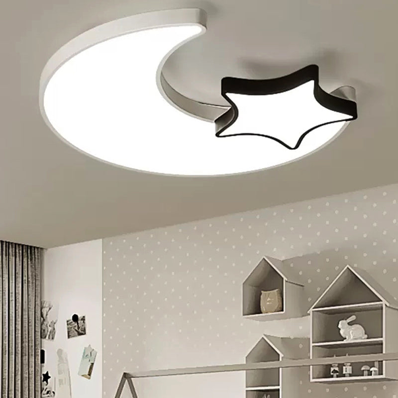 Kids White Flush Mount Light Sky Ver lámpara de techo acrílico para dormitorio infantil