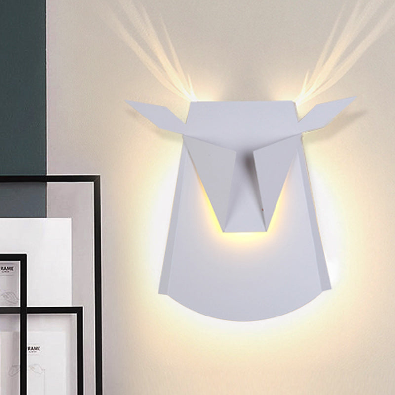 Metaal os -hoofd muur licht keuken woonkamer dier sconce licht met warme verlichting