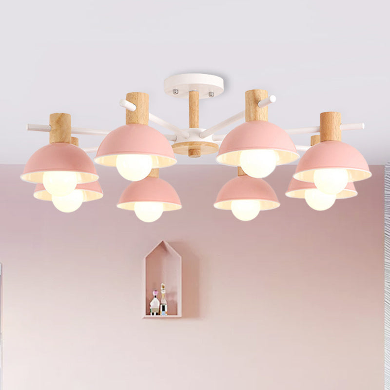 Macaroon Dome suspendu Pendant Fer 8 lumières suspendues lustre pour le salon