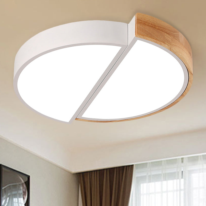 Half Circle Restaurant Flush Ceiling Light Acrylic Macaron Loft LED Green/Pink/White Ceiling Lamp in Warm/White Light