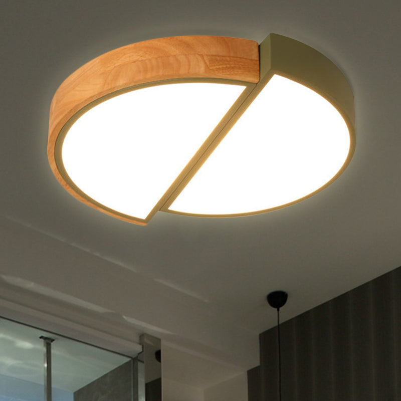 Half Circle Restaurant Flush Ceiling Light Acrylic Macaron Loft LED Green/Pink/White Ceiling Lamp in Warm/White Light