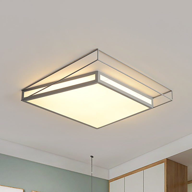 Black/Grey Hexagon/Square Flush Light Modern Acrylic Led Ceiling Flushmount in Third Gear