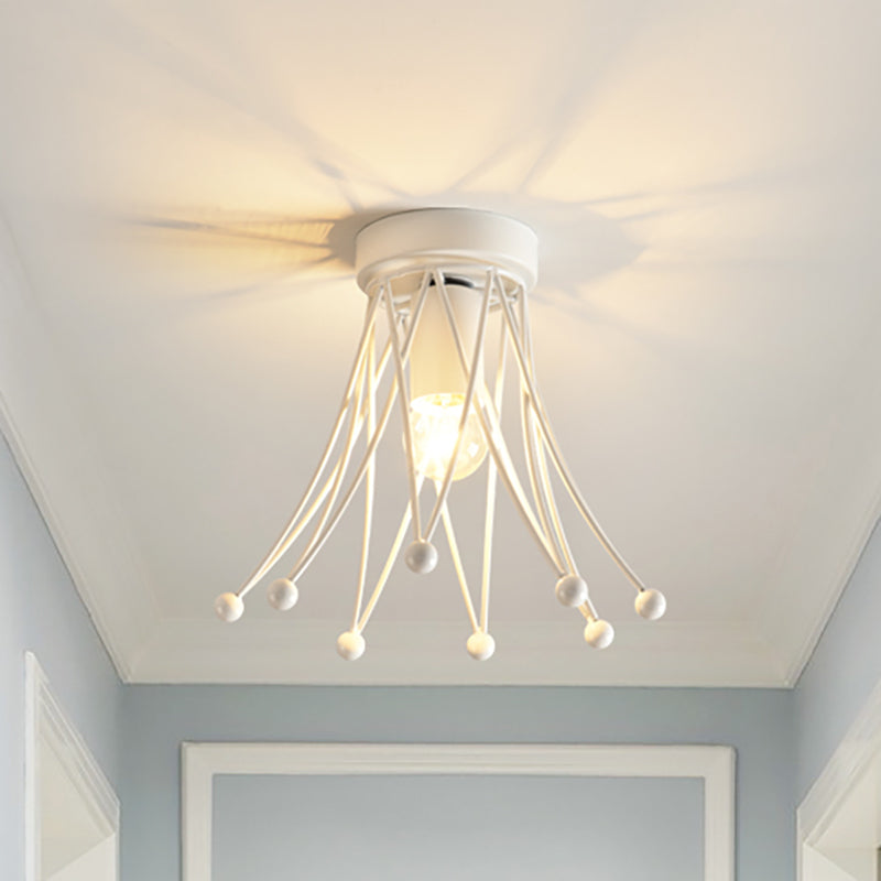 Metallische Kronen-Unterputzbeleuchtung, moderne 1-flammige Kinder-Deckenleuchte in Schwarz/Gold/Weiß