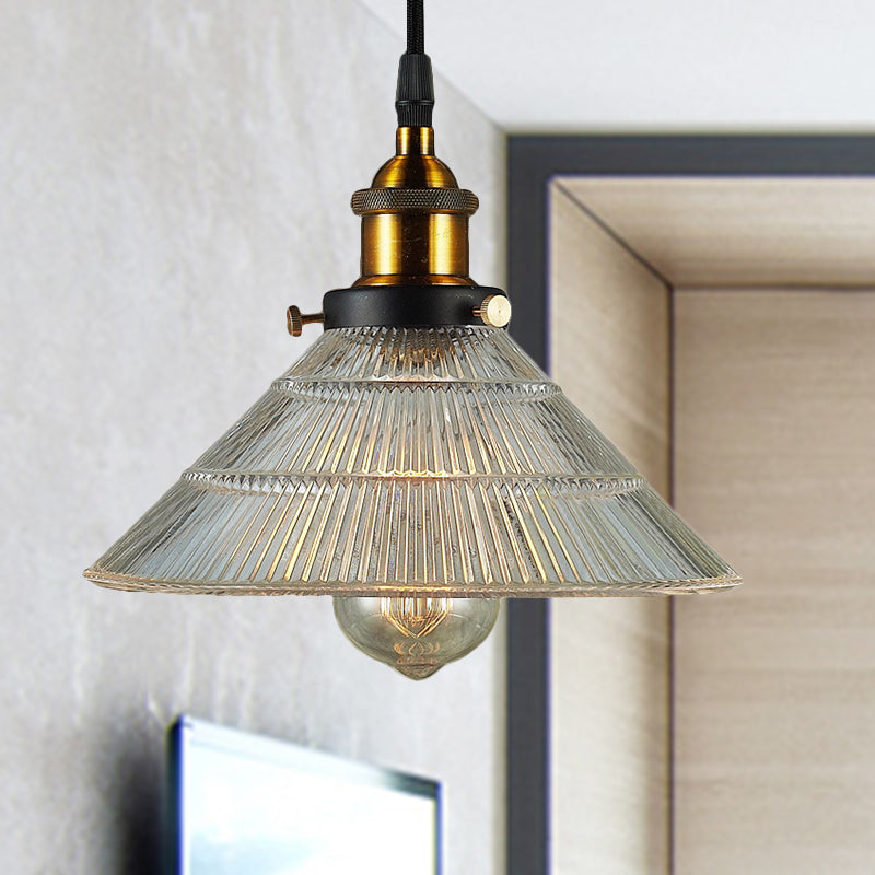 CONE NEGRO/Brass Cosco de techo Light Garra Glass Cantbed Bulb Bulb Comedor Lámpara colgante