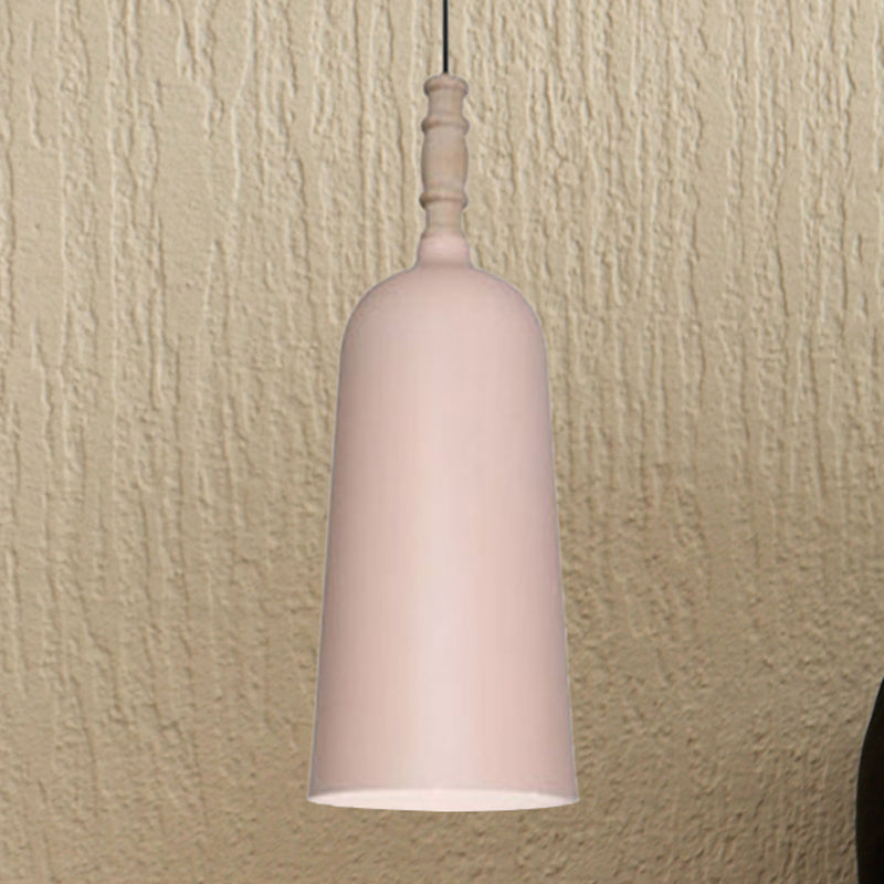 1 Luz de colgante en forma de campana de luz lámpara de colgante de metal elegante para la librería de café