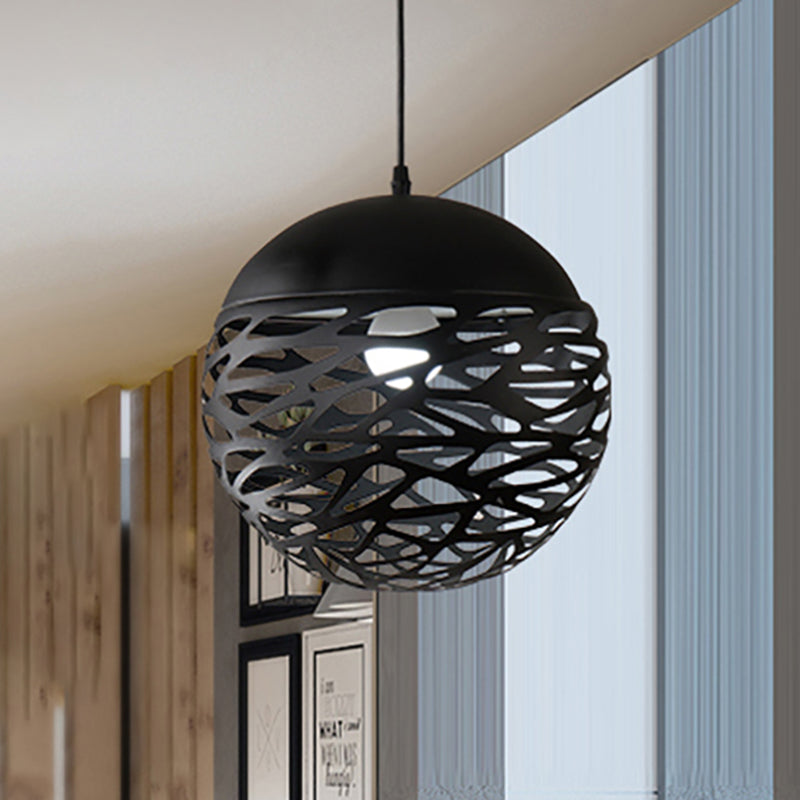 Luz de comedor de luz colgante de globo hueco metálico 1 Luz de colgante contemporáneo de luz