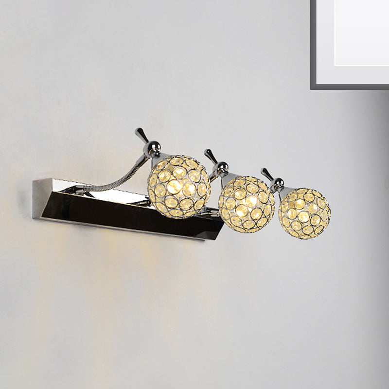 Orbit Wall Light Lobonce Modernist Stylish Clear Crystal 3/4 Lichter Schwarz Finish Eitelkeit Spiegel Licht, warm/weißes Licht