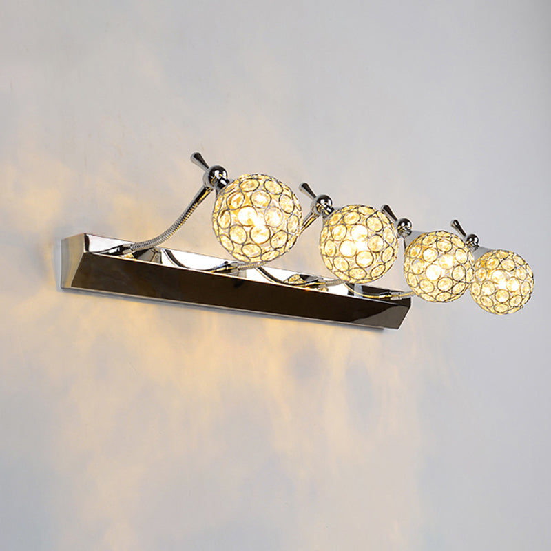 Orbit Wall Light Lobonce Modernist Stylish Clear Crystal 3/4 Lichter Schwarz Finish Eitelkeit Spiegel Licht, warm/weißes Licht