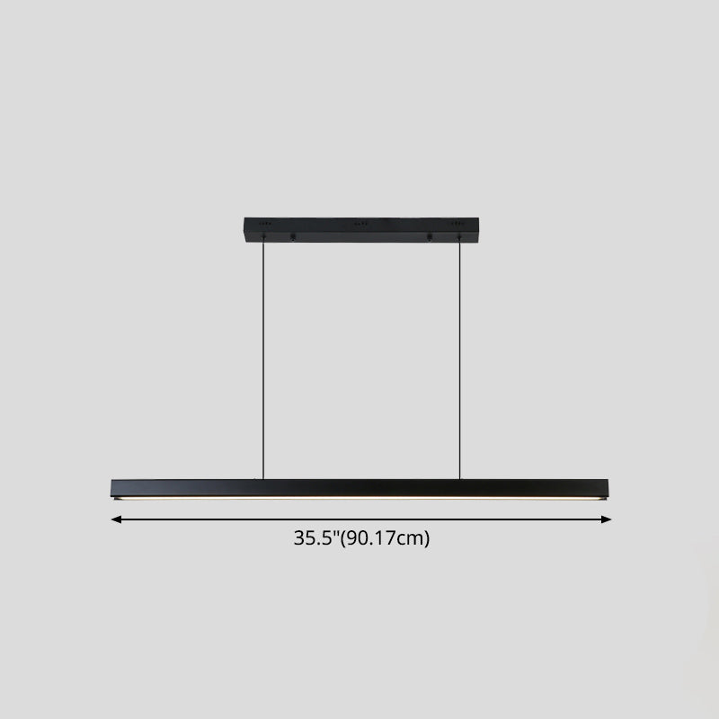 Fun a pendente in metallo a led lineare minimalista in nero.
