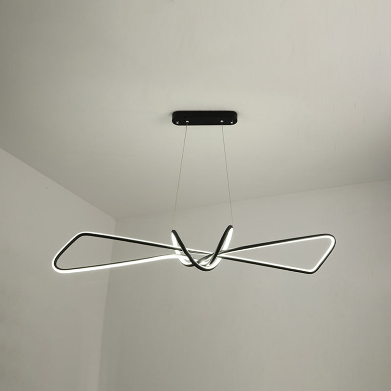 Bowtie LED Island Lighting Ideas Contemporary Metal Dining Room Hanging Light Kit