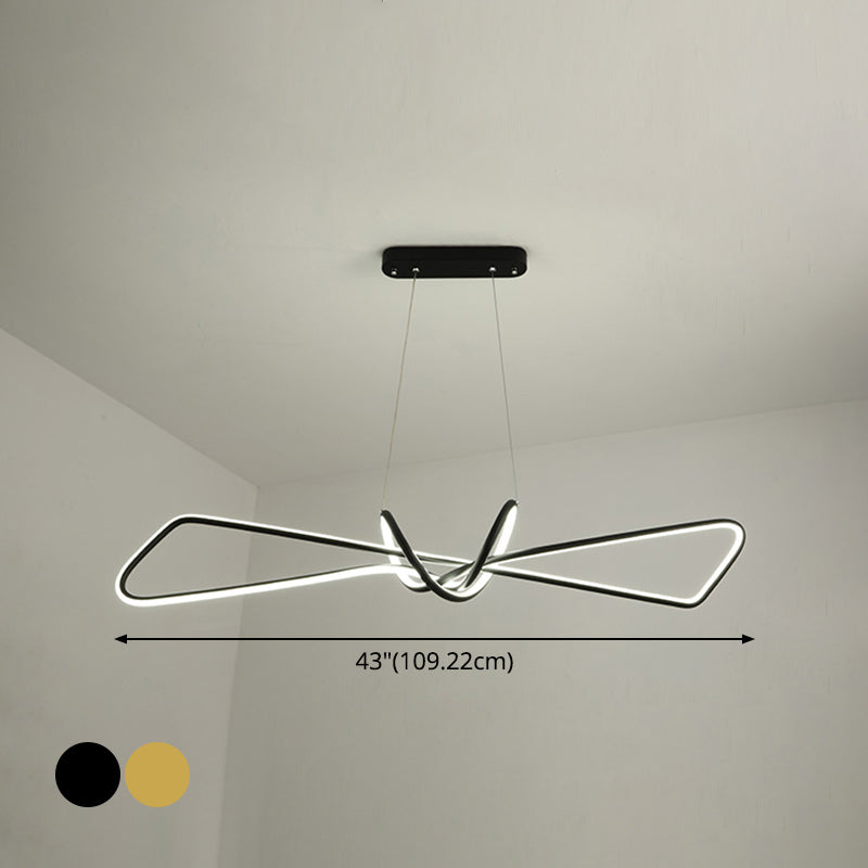Idee per illuminazione dell'isola a LED Bowtie Kit di luce sospesa in metallo contemporaneo