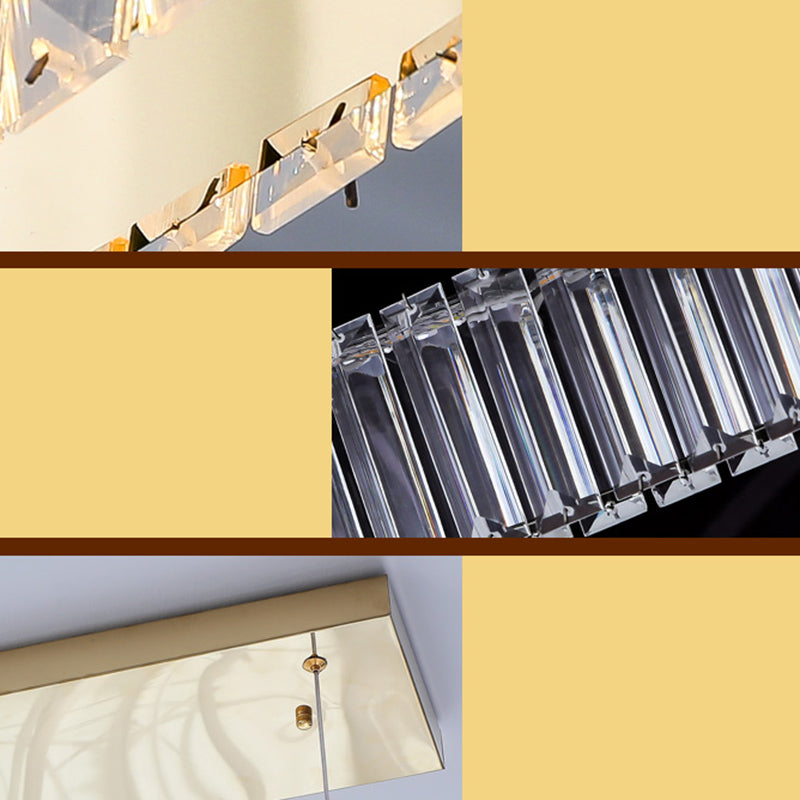 Simplicidad ondulada lámpara colgante restaurante de cristal prismático led isla light en latón en latón