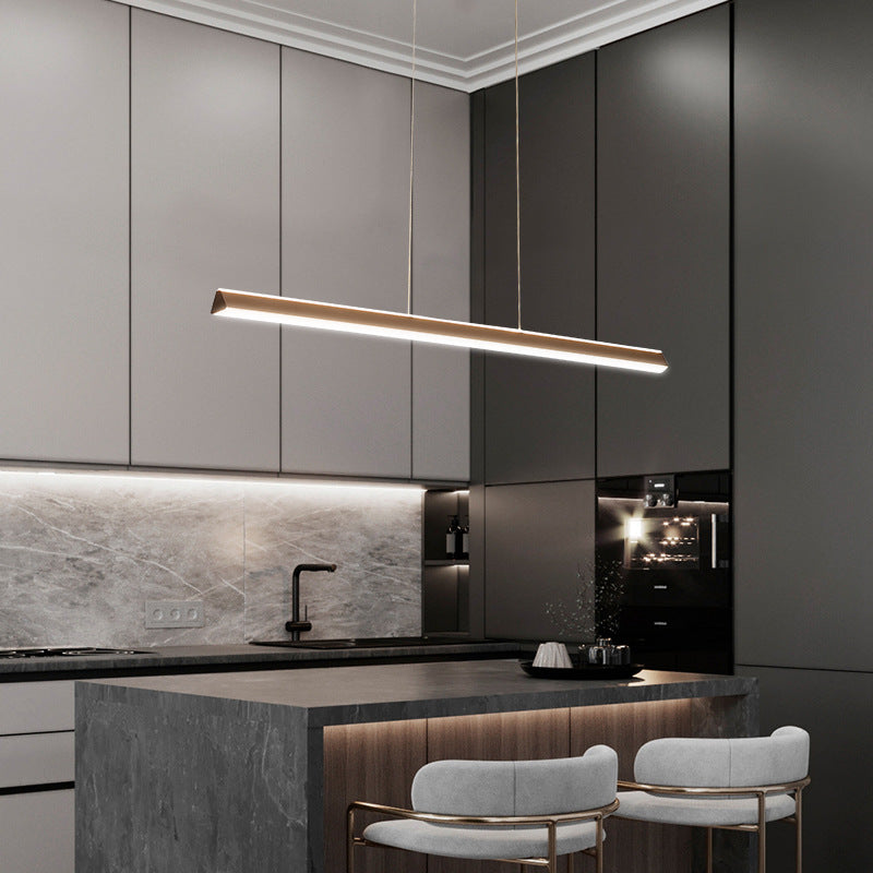 Triangular Prism Bar Pendant Lamp Simple Aluminum Dining Room LED Hanging Island Light