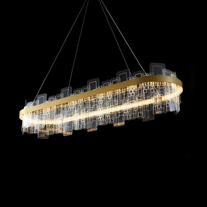 Chandelier LED Metropolitan LED MINMINATIVE LOCE D'OR ACRYLIQUE PRENDANT LEU