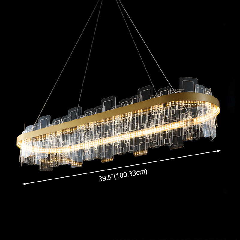 Chandelier LED Metropolitan LED MINMINATIVE LOCE D'OR ACRYLIQUE PRENDANT LEU