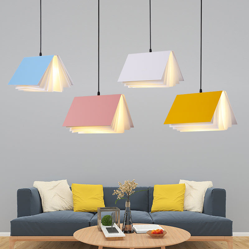 1 Light Creative Books Hanging Lamp Art Deco Metal Indoor Pendant Light