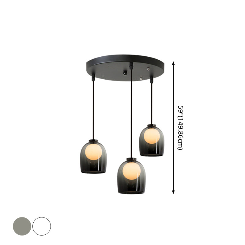 Bell Hanging Light Fixtures Modern Glass Pendant Lamp for Dining Room Table