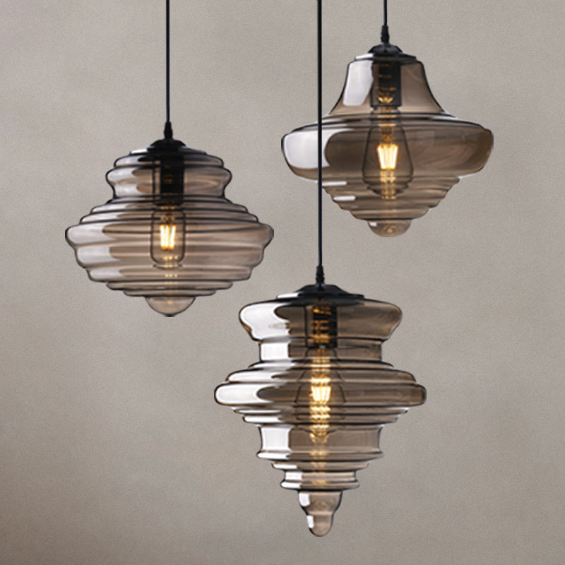 Pendant Modern Glass Spool Pendant Lighting for Dining Room Table