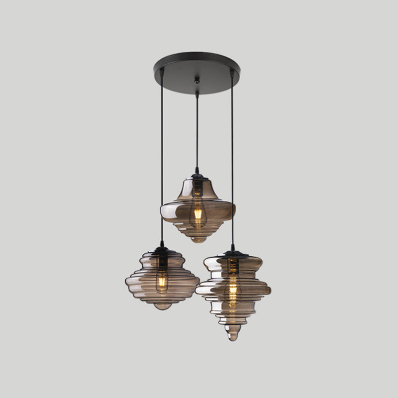 Pendant Modern Glass Spool Pendant Lighting for Dining Room Table