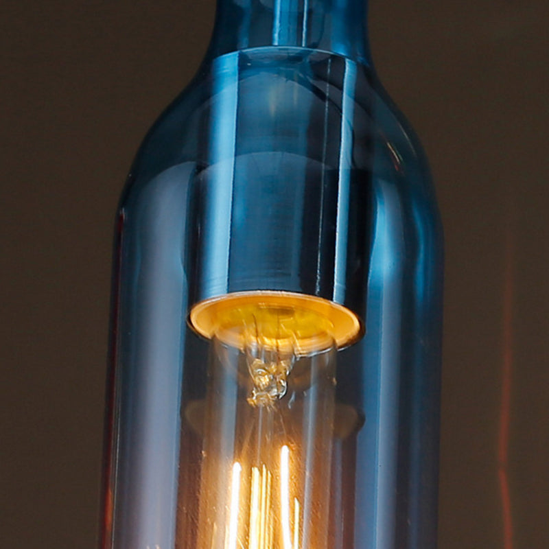 Lampada per bottiglie di vino art deco vetro 5 ristorante leggero al illuminazione ciondolo in multi-colore