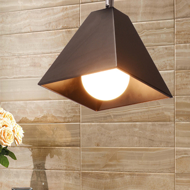 1 Craftsman Head Flush Mount Light moderne plafond en métal élégant pour la boutique de tissu de bureau