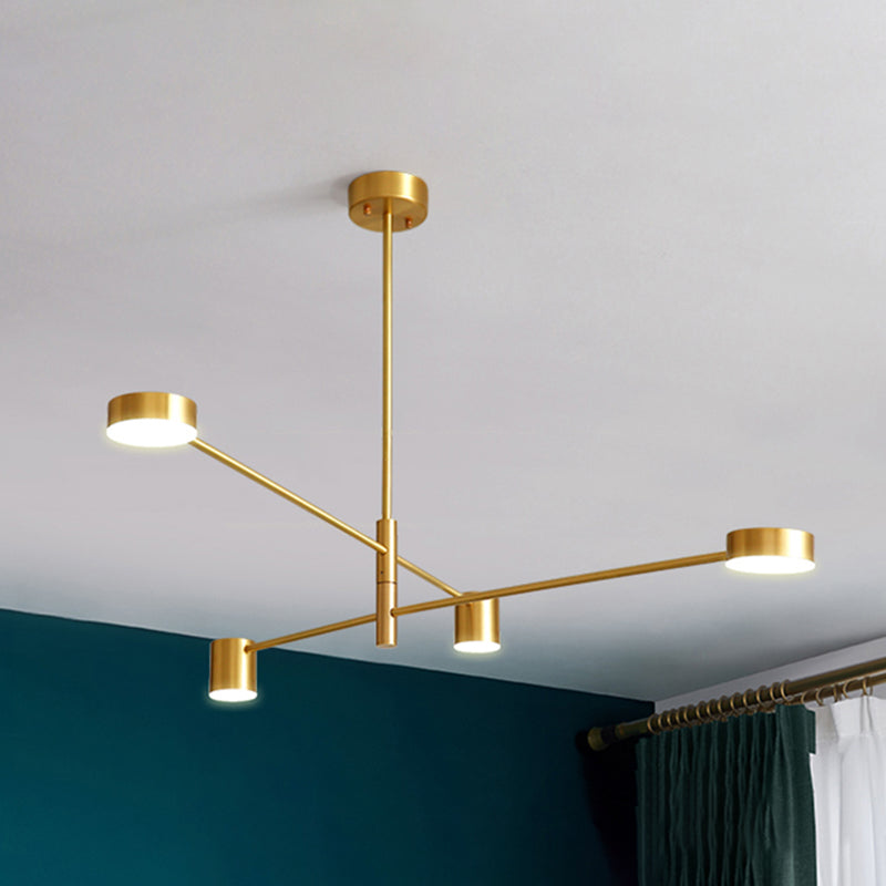 Gold Pendant Lighting Fixtures Modern Metal  Flat Discs Hanging Ceiling Light