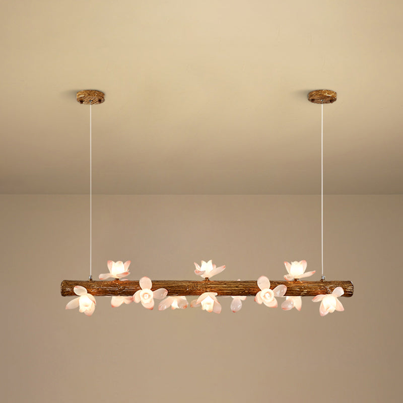 Inselanhänger moderne lineare Metallhängelampe in Braun