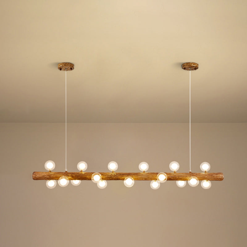 Inselanhänger moderne lineare Metallhängelampe in Braun