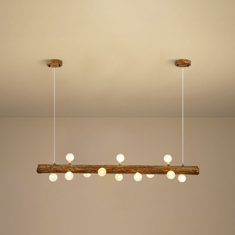 Inselanhänger moderne lineare Metallhängelampe in Braun