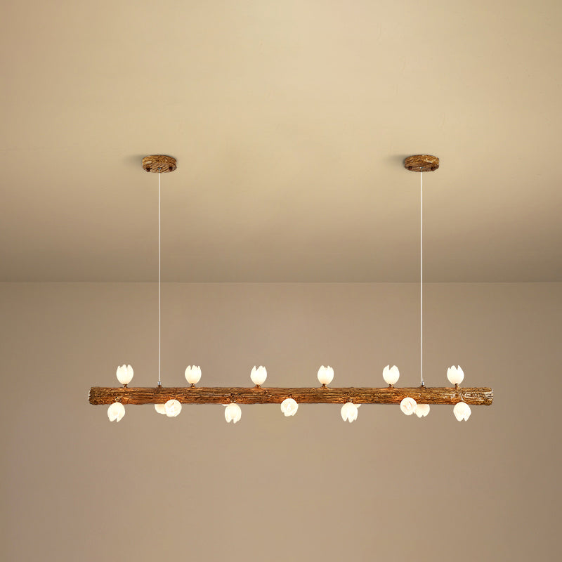 Inselanhänger moderne lineare Metallhängelampe in Braun