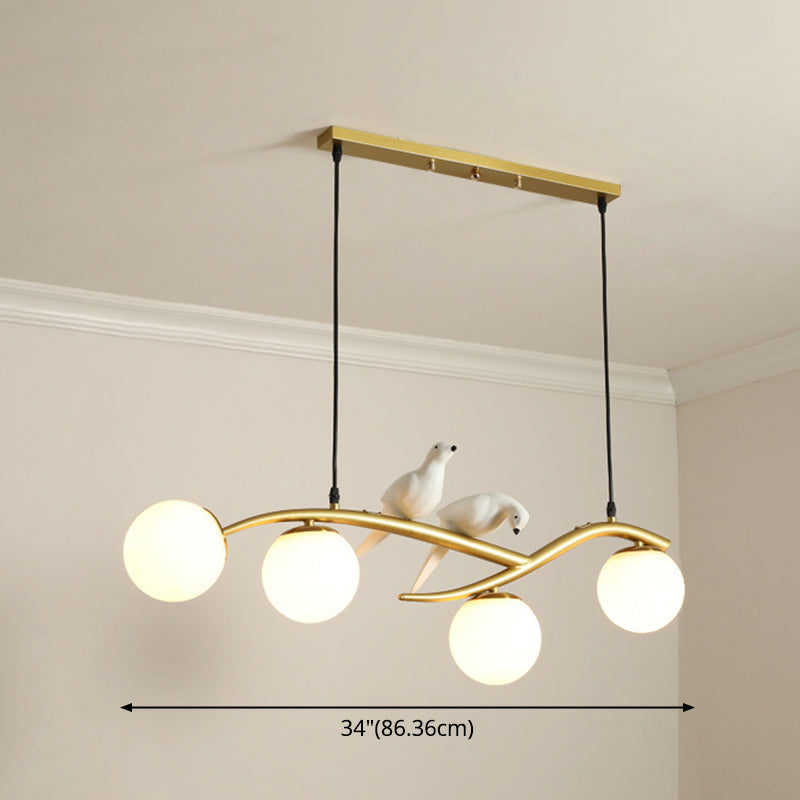 Island Pendant Light Modern Milk Frosted Glass Lampshade Island Pendant for Dining Room