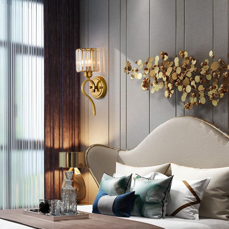 Crystal Block Cylinder Moup de support Light Modern 1 Light Grasce Light Light