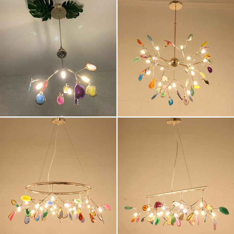 Island Lighting Contemporary Firefly Metal Pendant with Round Canopy for Living Room