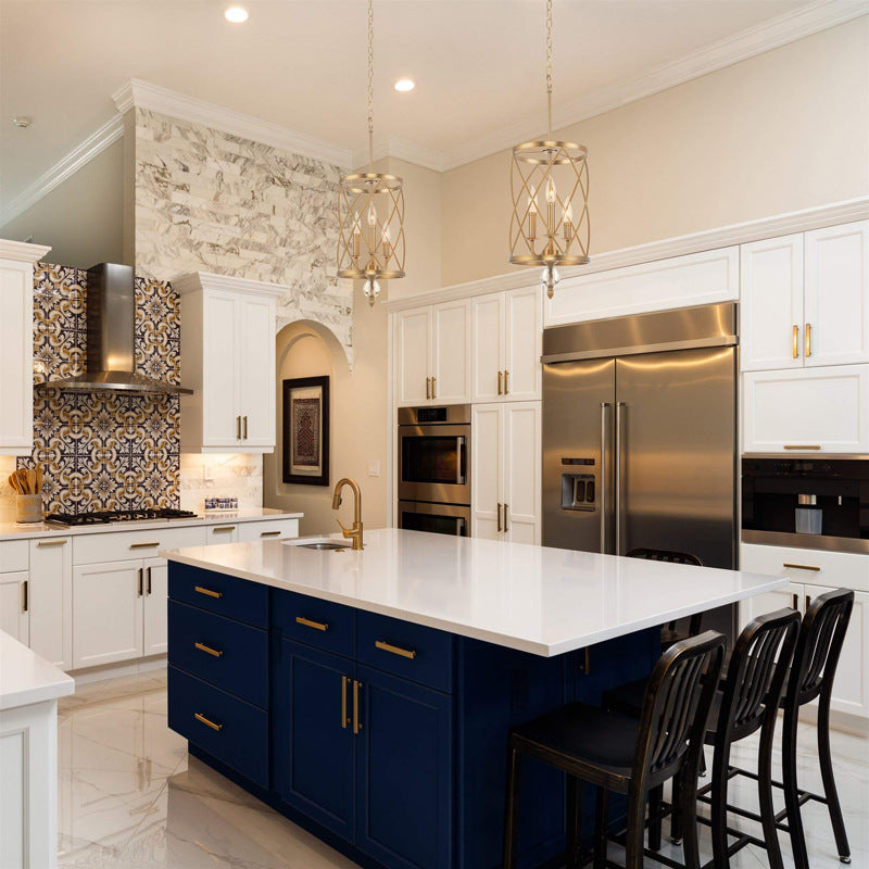 Luz colgante de metal de lámpara de techo de la jaula del enrejado tradicional con cadena colgante para casa de campo