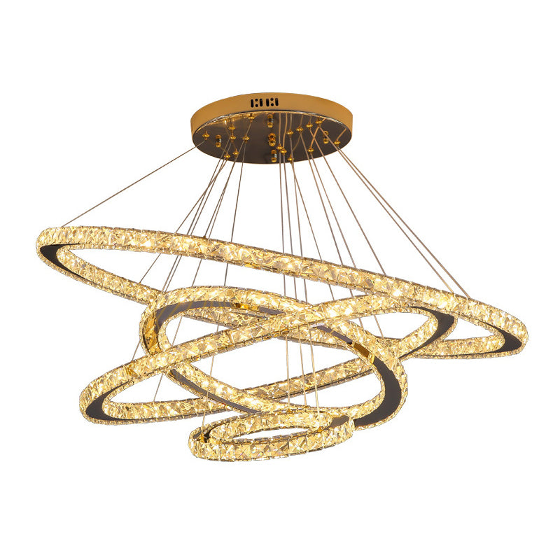 Contemporary Ring Chandelier Pendant Light K9 Crystal Suspension Pendant Light for Living Room