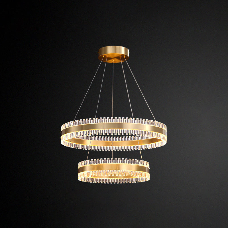 Contemporary Interlace Rings Chandelier Lights Metal Hanging Pendant Light for Living Room