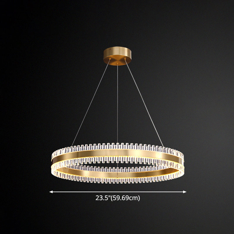 Contemporary Interlace Rings Chandelier Lights Metal Hanging Pendant Light for Living Room