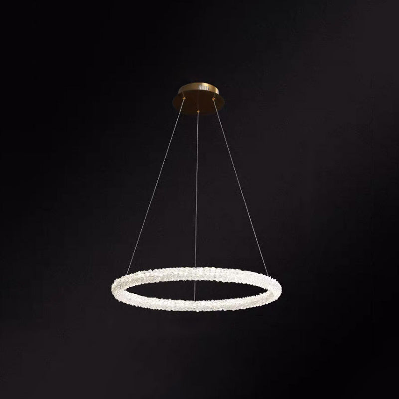 Ultra-modern Circle Chandelier Lamp Crystal Hanging Pendant Lights for Restaurant