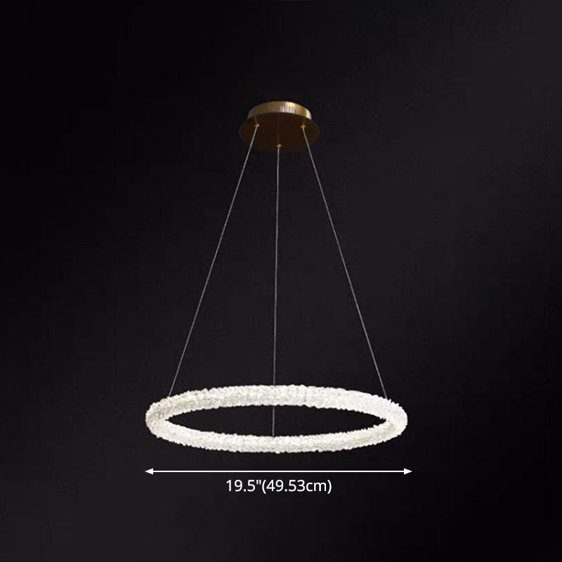 Ultra-modern Circle Chandelier Lamp Crystal Hanging Pendant Lights for Restaurant
