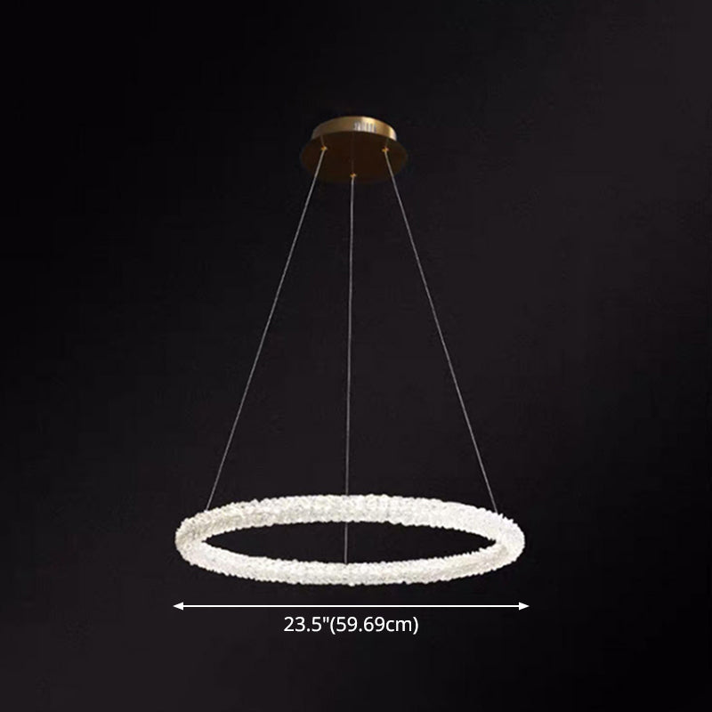 Ultra-modern Circle Chandelier Lamp Crystal Hanging Pendant Lights for Restaurant