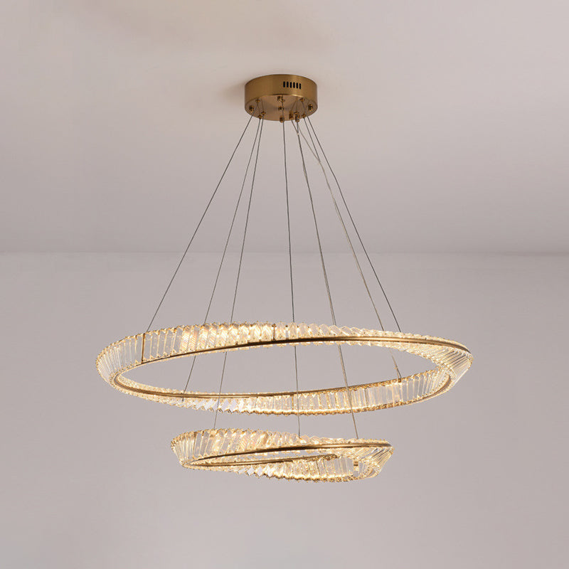 Fissaggi del lampadario ad onda contemporanea Fissature a sospensione Crystal a soffitto per soggiorno