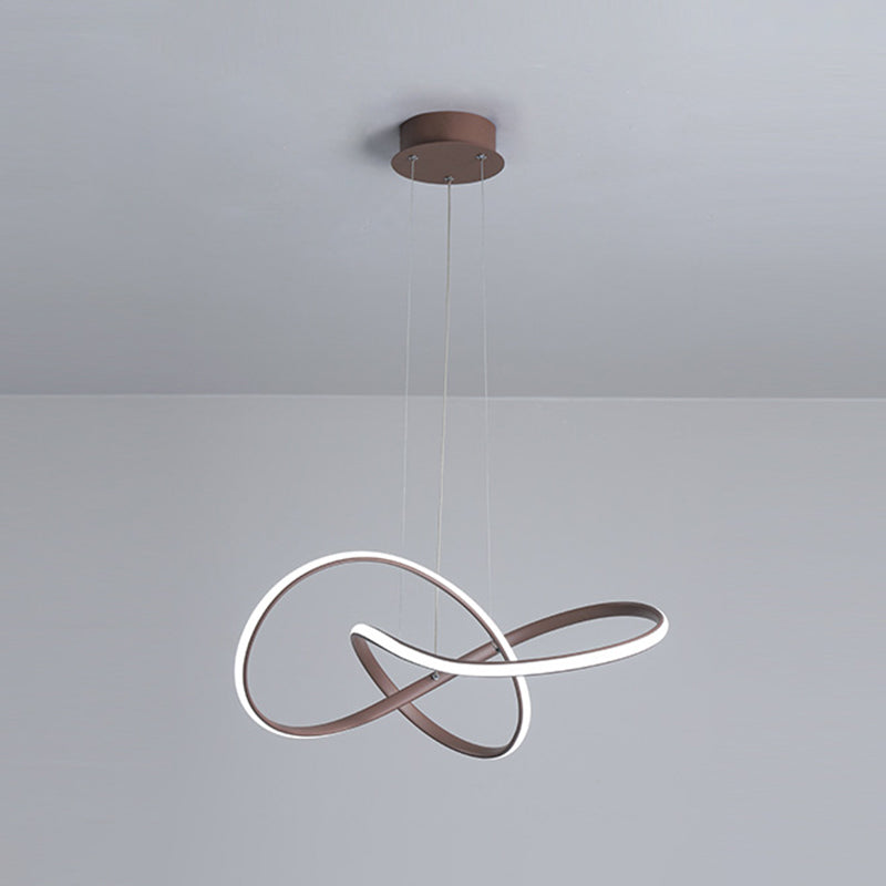 Lampadino intrecciato ultra-moderno illuminazione in metallo semplicità lampadario appeso per soggiorno